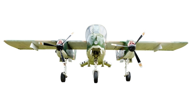 Foto ov ten bronco avión de combate antiguo de camuflaje verde con hélice avión de metal para fines militares ...