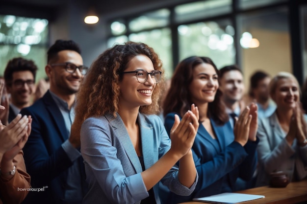 La ovación de pie Los logros comerciales se celebran con aplausos y la unidad del equipo potenciada por la IA generativa