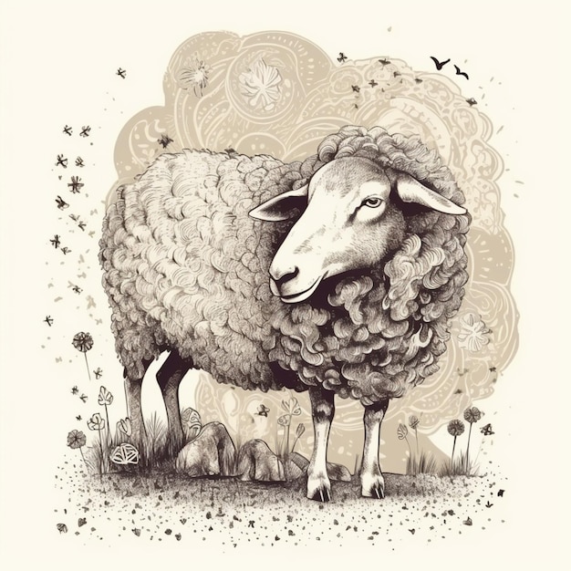 Una oveja con cara negra y cara blanca.