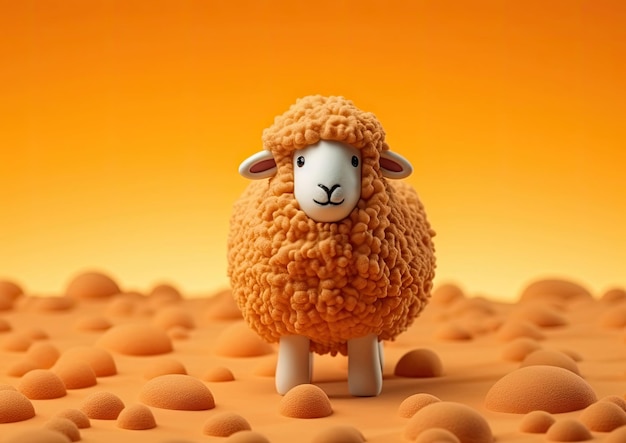 ovejas animales artesanía de carácter con fondo de estudio aislado
