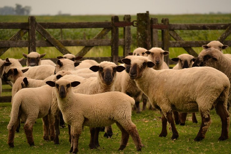 Foto las ovejas en un campo