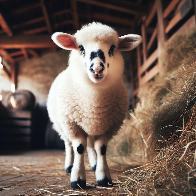 ovejas en un fondo de animales de granja