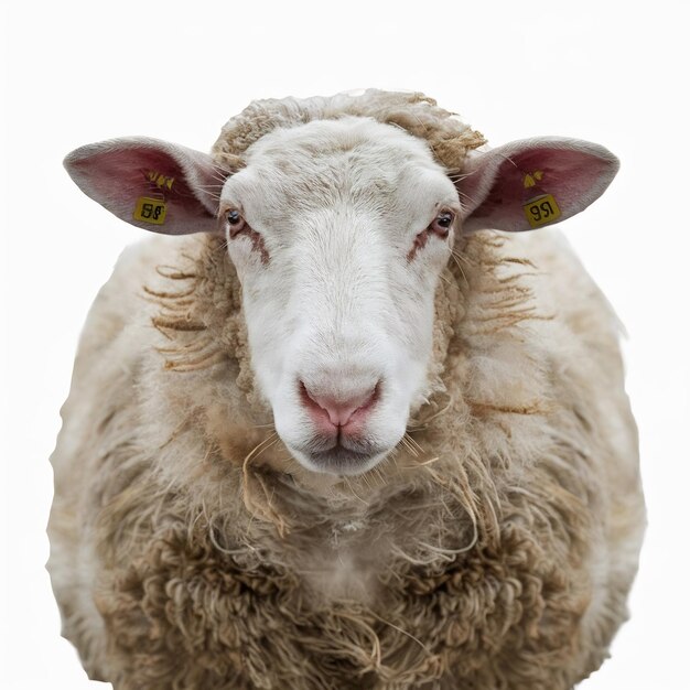Foto ovejas de suffolk en un blanco aislado