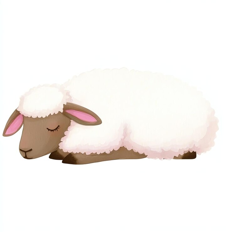 Foto ovelhas aquarela estilo animal desenhado à mão
