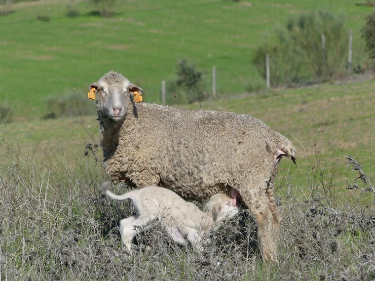 Foto ovelhas de pé no campo