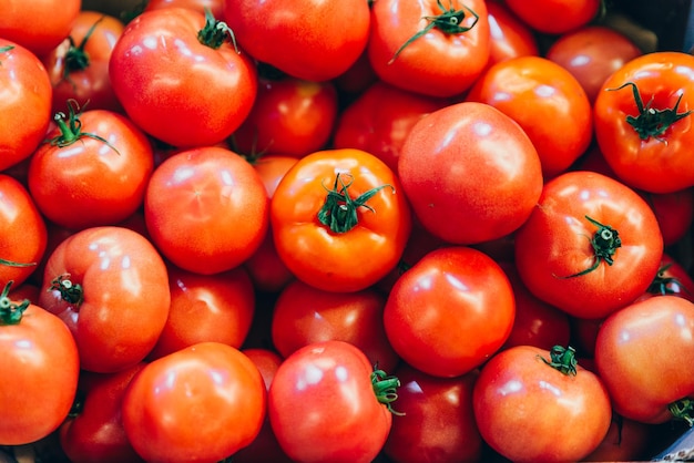 Overhead-Hintergrundgemüse der roten Tomatenbeschaffenheit