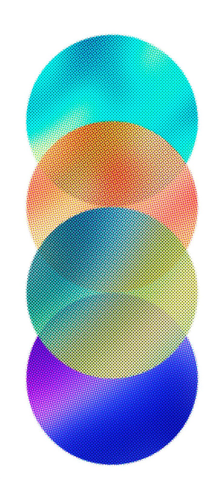 Foto overlapping colorful circles with gradient