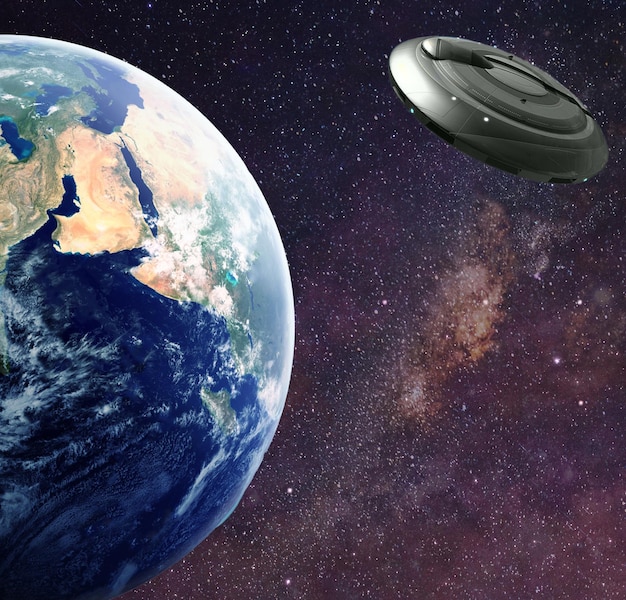 OVNI deixando o planeta Terra