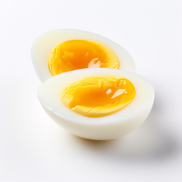 ovo cozido em um fundo branco