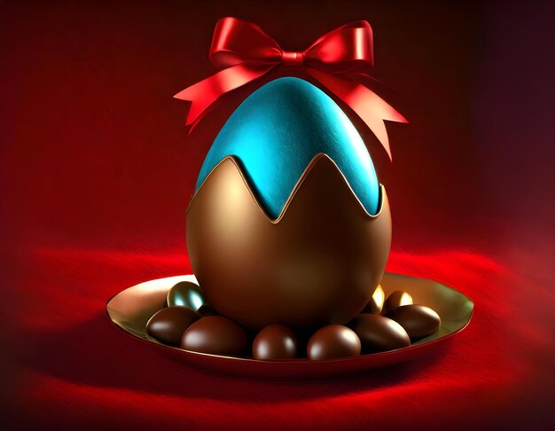 Foto ovo de páscoa de chocolate clássico
