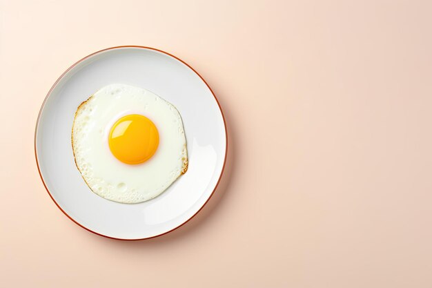 ovo frito de café da manhã minimalista isolado com espaço de cópia em branco minimalista
