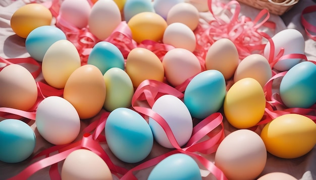 Ovos coloridos e fitas vibrantes iluminam o festival trazendo alegria e calor da Páscoa