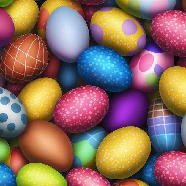 Ovos de páscoa coloridos fundo de quadro completo arte gerada pela rede neural
