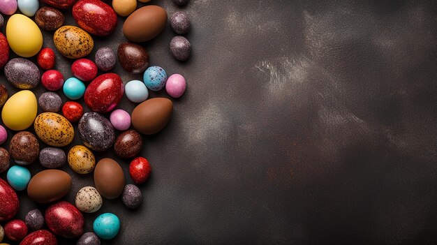 Ovos de Páscoa de chocolate em concreto