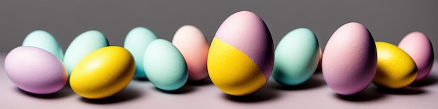 Ovos de Páscoa decorativos como pano de fundo Espaço para o conceito de banner de texto para o feriado de primavera páscoa feliz páscoa colorida