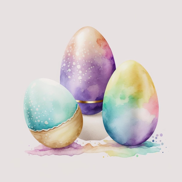 ovos de páscoa, fundo branco, arte digital