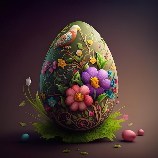 Ovos de Páscoa pintados decorados com ornamentos