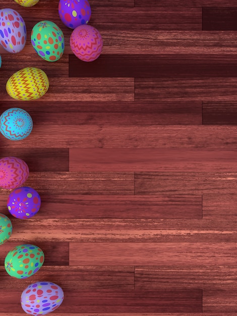 Foto ovos de páscoa, renderização em 3d