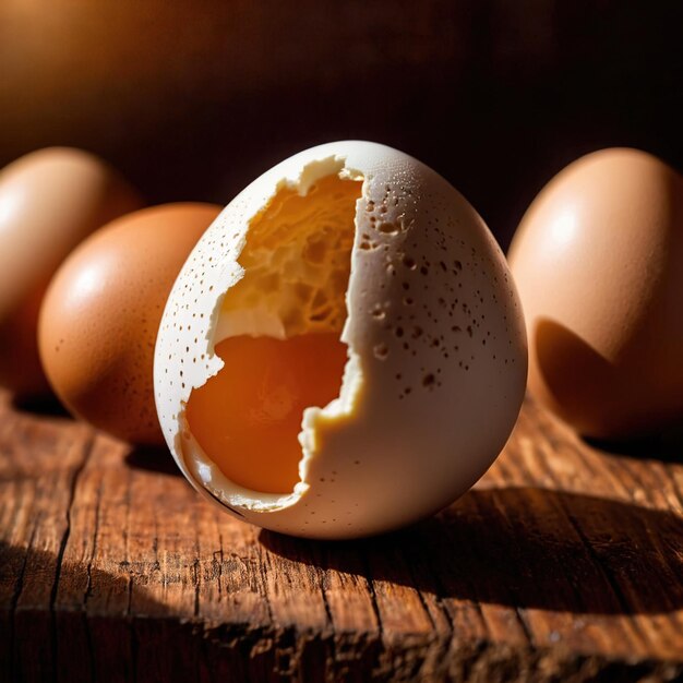 Ovos de pato de galinha ou outros alimentos básicos de aves de capoeira e ingredientes de cozinha