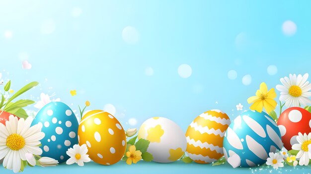 Ovos e flores de Páscoa Uma colorida celebração de primavera