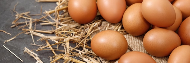 Foto ovos frescos estão prontos para o café da manhã na fazenda