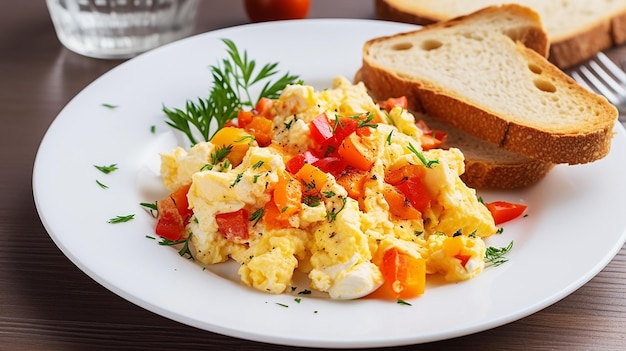 Ovos mexidos com vegetais e sem glúten