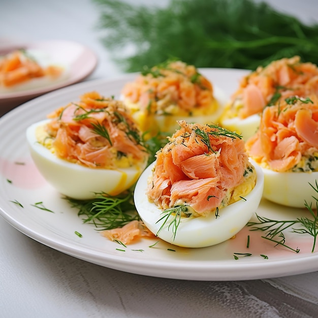 Foto ovos recheados com salmão