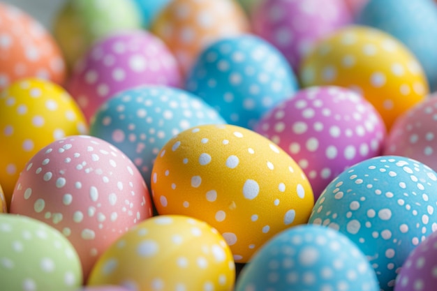 Ovos variados e coloridos com pontos delicados