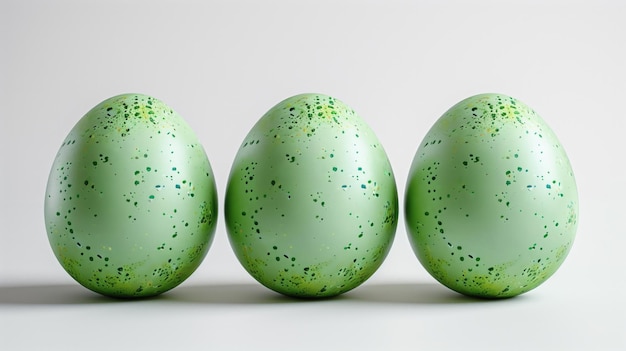 Ovos verdes de Páscoa isolados em fundo branco
