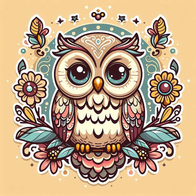 Owl-Logo-Art-Aufklebervektor