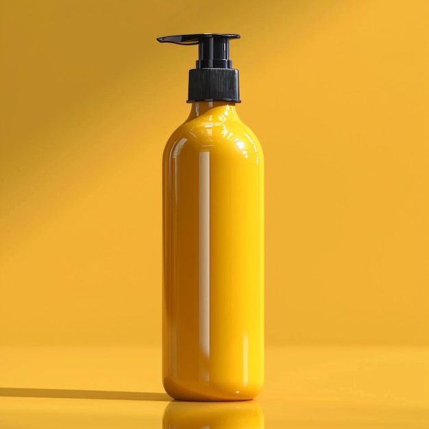 oz verdadeiro oval garrafa cosmética sem etiqueta maquete de produto beleza amarelo claro