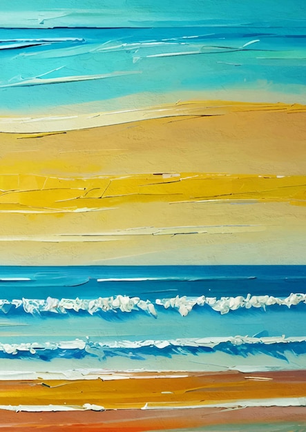 Ozean-Tanz, der blaue Impressionismus-Natur-Farbe malt