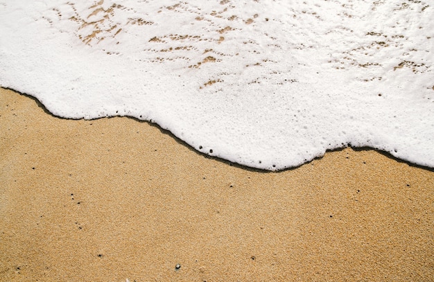 Ozeanwelle auf sandigem Strandhintergrund