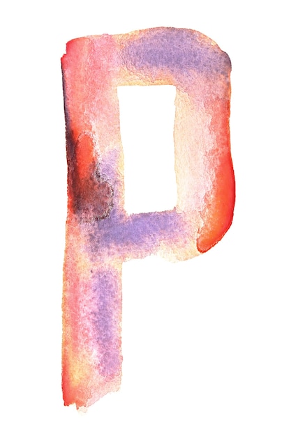 P - handgemachtes Aquarellalphabet