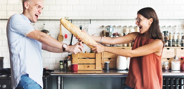 Paar Kochen Hobby Liefstyle Konzept