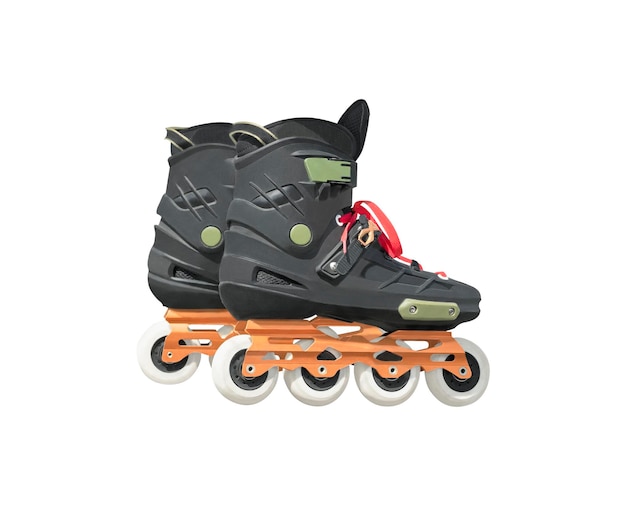 Paar Rollschuhe für Inline-Skating isoliert auf weißem Hintergrund