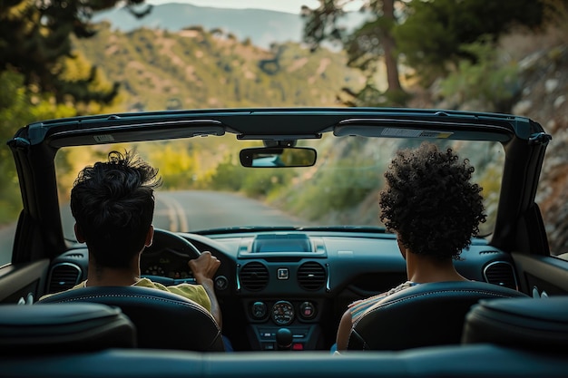 Paar sitzt zusammen im Auto