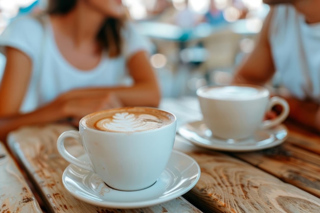 Foto paar trinkt kaffee im sommercafé