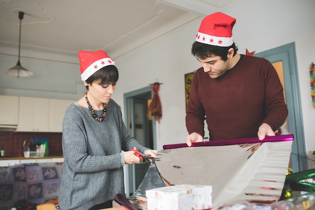 Paar Verpackung Weihnachtsgeschenke