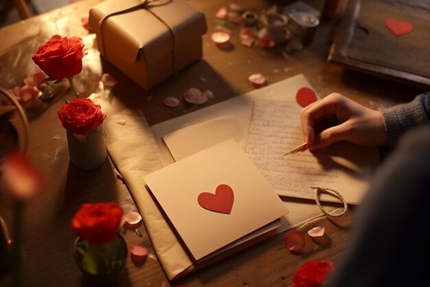Paare tauschen handgeschriebene Liebesbriefe auf Val 00195 03 aus