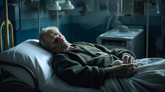 Un paciente anciano en mal estado es un paciente que necesita la ayuda de un médico en un hospital médico