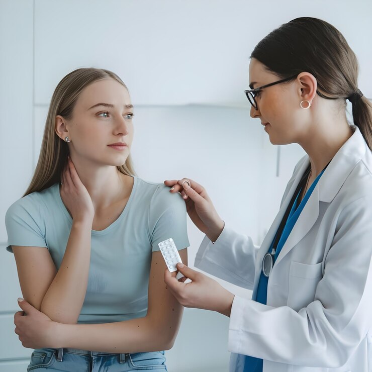 Una paciente está hablando con un médico sobre el anillo vaginal