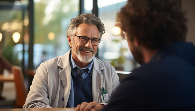 Un paciente hablando con un médico.