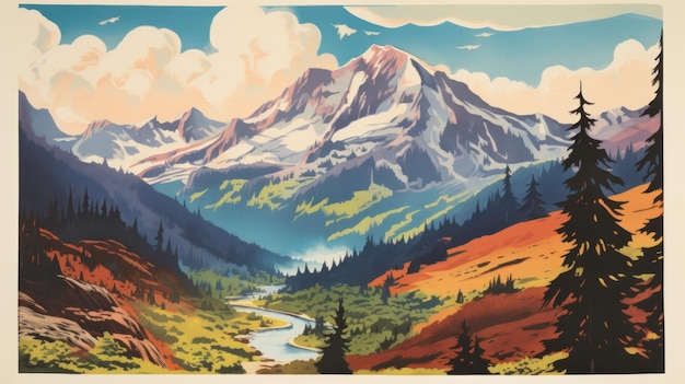 Pacific Northwest Poster Terra Esquecida39s Vistas da Montanha Whistlerian