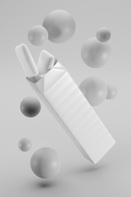 Foto packung kaugummi auf grauem 3d-rendering