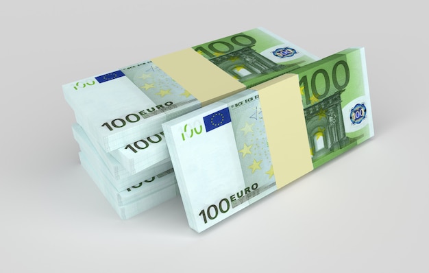 Packungen Euro-Geld liegen nebeneinander