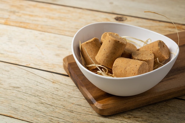 Paçoca, traditionelles brasilianisches Essen, ein süßer Snack aus Erdnüssen