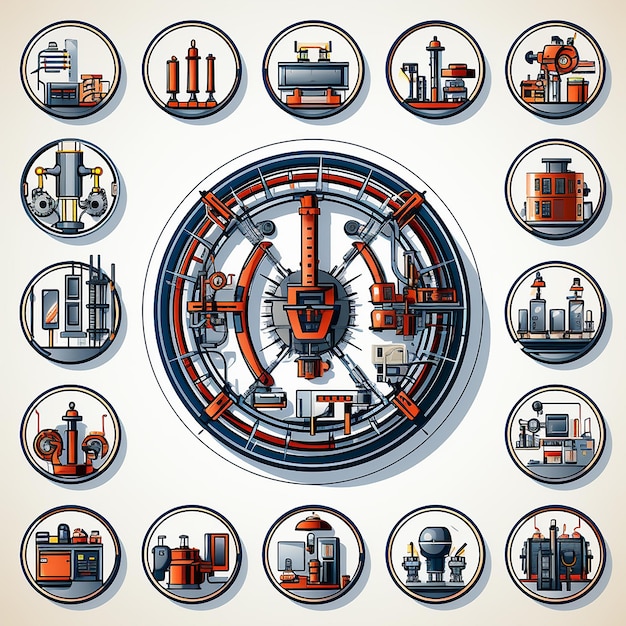 Pacote de ícones de conjunto de engenharia