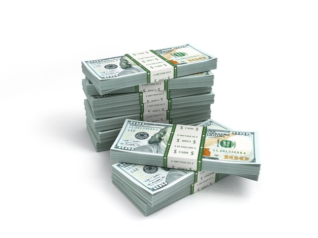 Pacote de novas notas de dólar