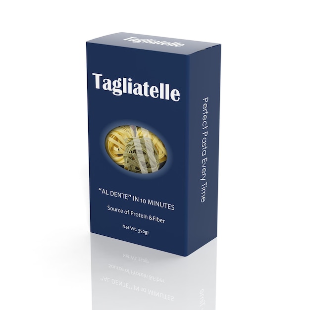 pacote de papel 3D Tagliatelle isolado no branco